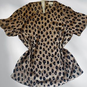 A New Day Animal Leopard Top Crew Neck Blouse